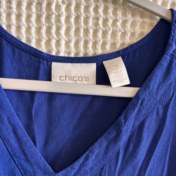 Chico's Royal Blue Sleeveless Blouse - Picture 4 of 5